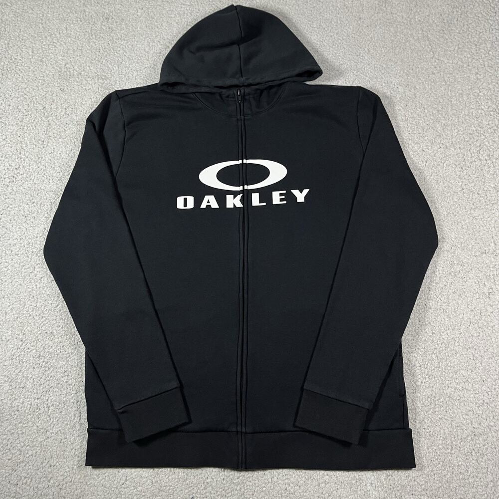 Oakley Hoodie Mens L Full Zip Center O Logo Sweatshirt Y2K Skate Grunge Fleece
